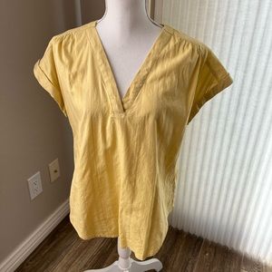 Gap V neck yellow blouse